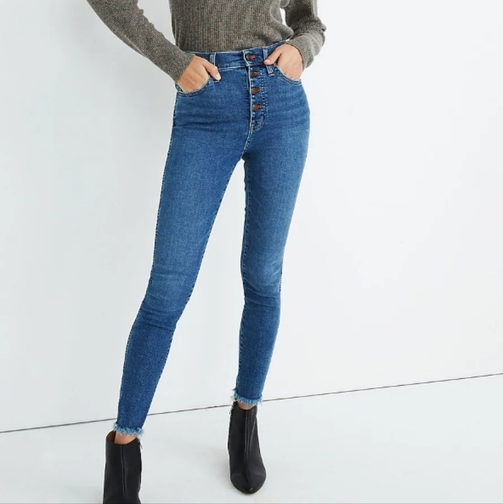 Madewell 10" High Rise Skinny Crop Raw Hem Jeans